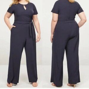 LANE BRYANT SIZE 16 NAVY WIDE LEG JUMPSUIT